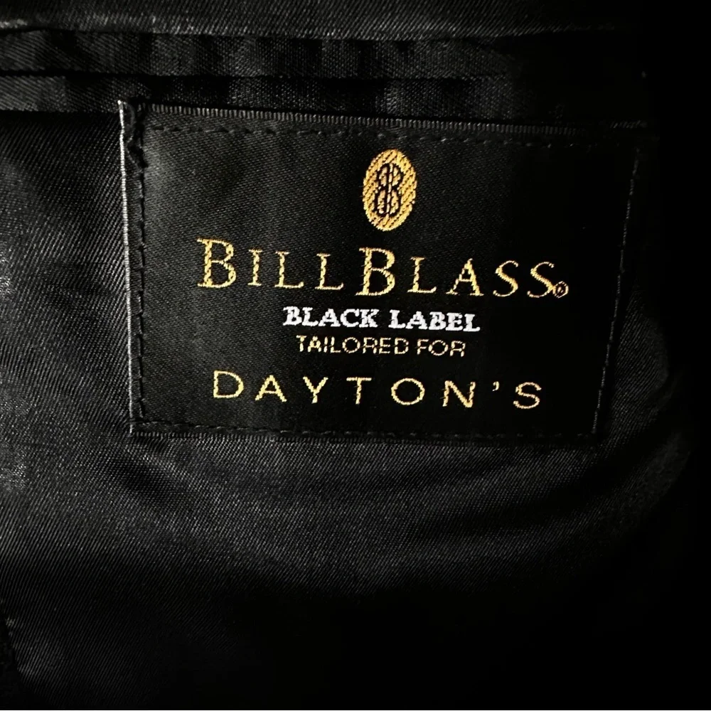 Bill Blass Blazer Men's 44L Black Single Breasted 3 Button 100% Cashmere